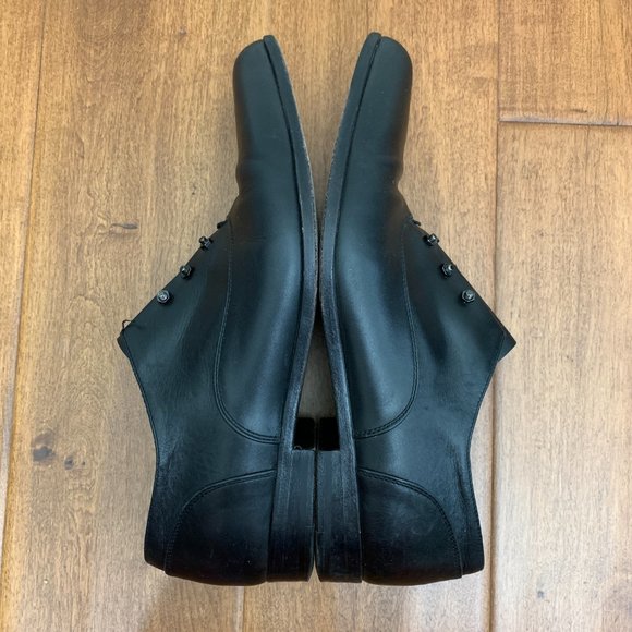 LANVIN Authentic Womens Size 36.5 Black Leather Laceless Oxfords - Picture 11 of 15